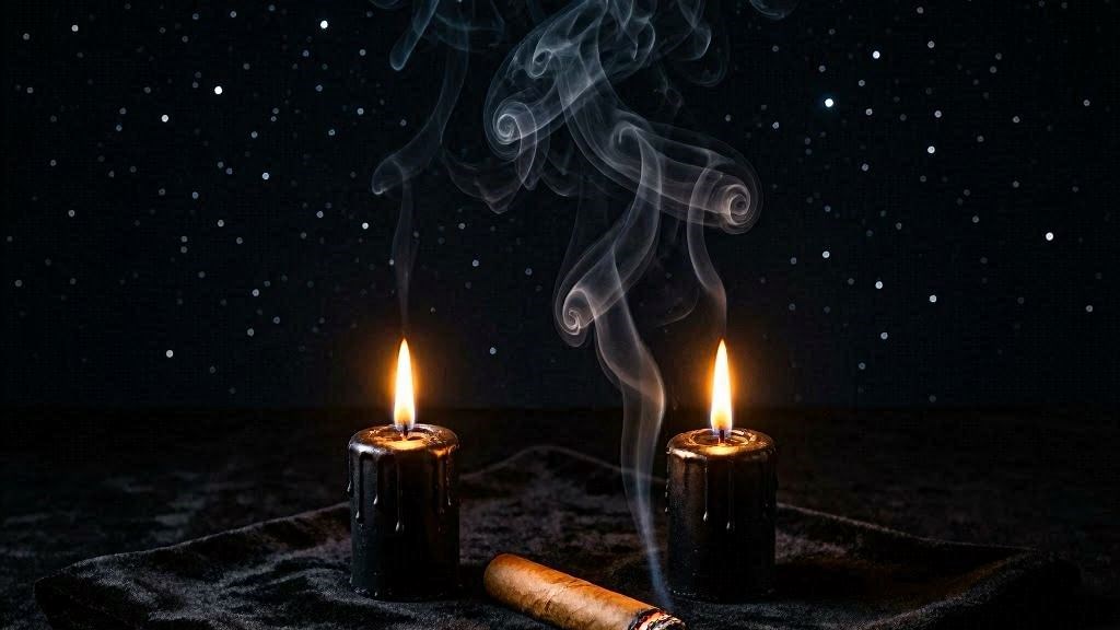 Velas pretas triangulo lua nova exu morcego ritual