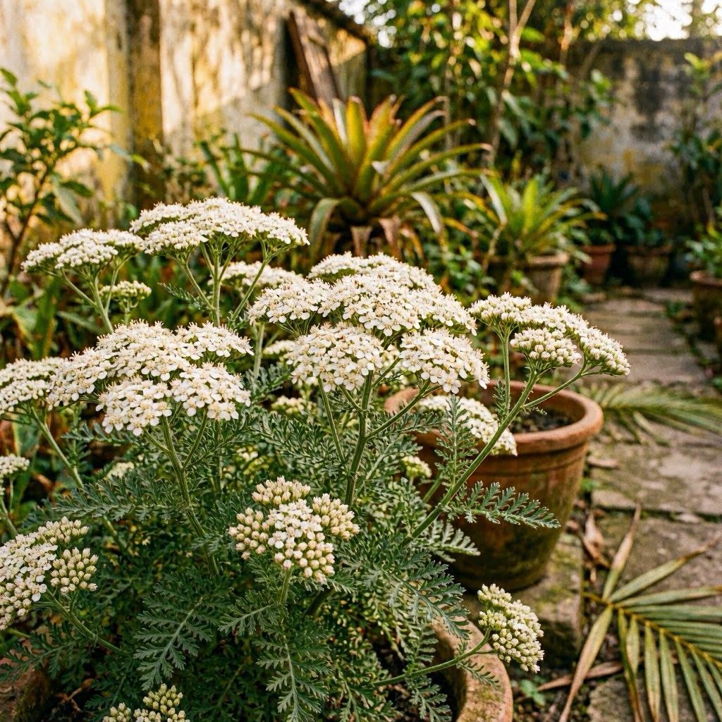 Mil-folhas Achillea millefolium - erva de Obaluaê